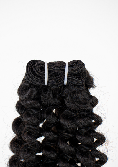 Deep Curly Weft Ebony (1B)